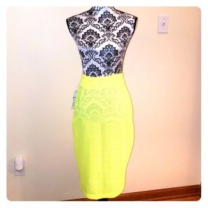 Neon green mesh skirt